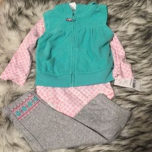 Carter's Aqua & Pink Girls 3-Piece Matching Set